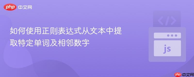 如何使用正则表达式从文本中提取特定单词及相邻数字