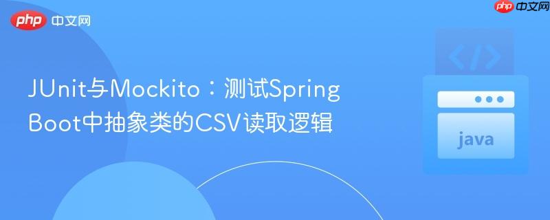 JUnit与Mockito:测试Spring Boot中抽象类的CSV读取逻辑