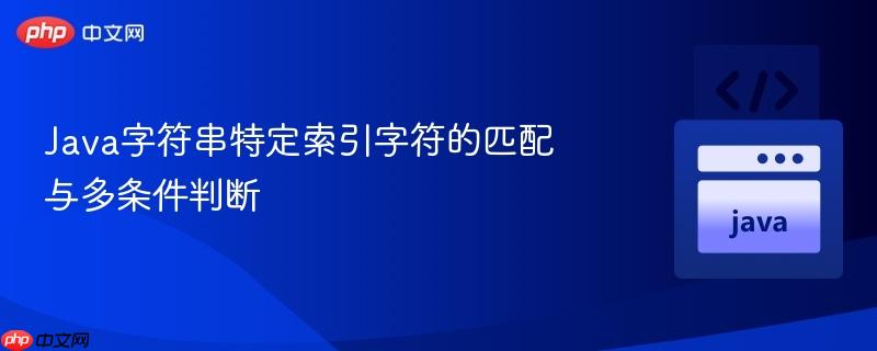 Java字符串特定索引字符的匹配与多条件判断