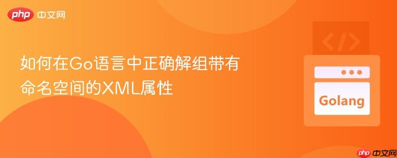 如何在Go语言中正确解组带有命名空间的XML属性