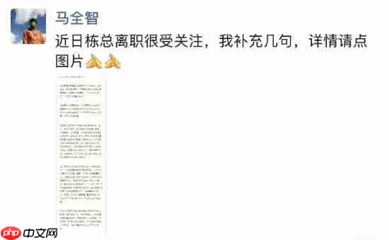 巨人网络回应前 CEO 张栋离职:影响有限,赛道负责人直接向史玉柱汇报