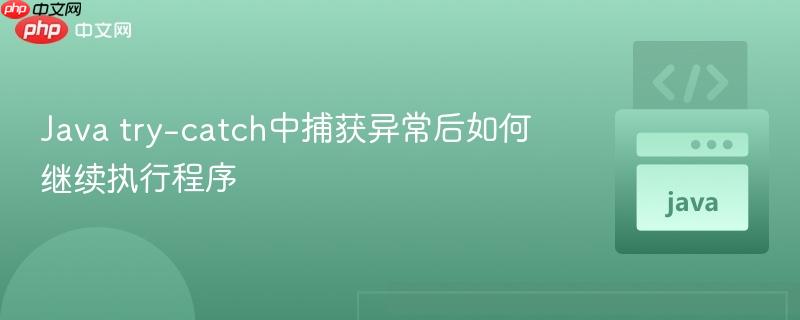 Java try-catch中捕获异常后如何继续执行程序