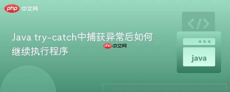 Java try-catch中捕获异常后如何继续执行程序