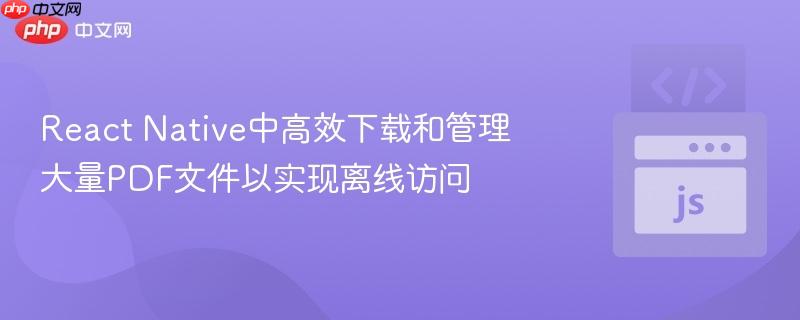 React Native中高效下载和管理大量PDF文件以实现离线访问