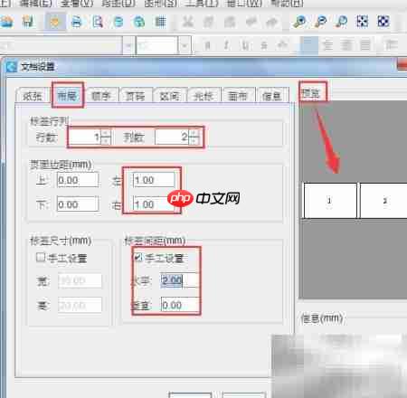 条码软件双排标签打印设置