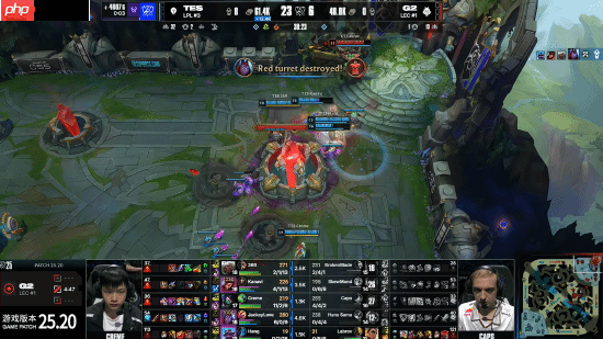 首战告捷!《英雄联盟》S15八强战第一小局TES轻取G2 目前比分1:0!