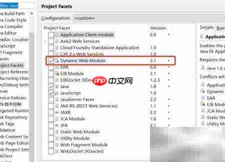 项目报错:无法更改Web模块版本
