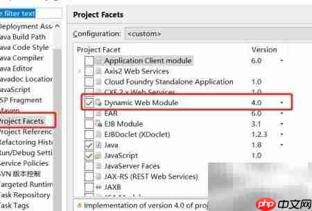 项目报错:无法更改Web模块版本