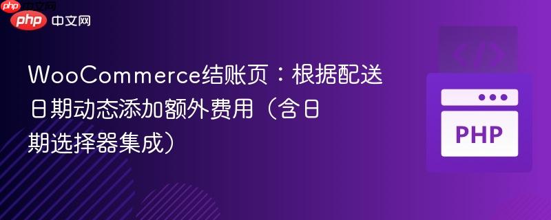 WooCommerce结账页:根据配送日期动态添加额外费用(含日期选择器集成)