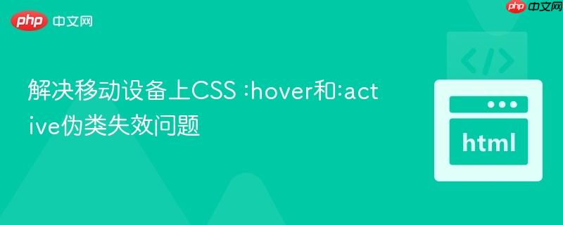 解决移动设备上CSS :hover和:active伪类失效问题