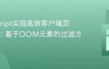 JavaScript实现高效客户端页面搜索:基于DOM元素的过滤方法