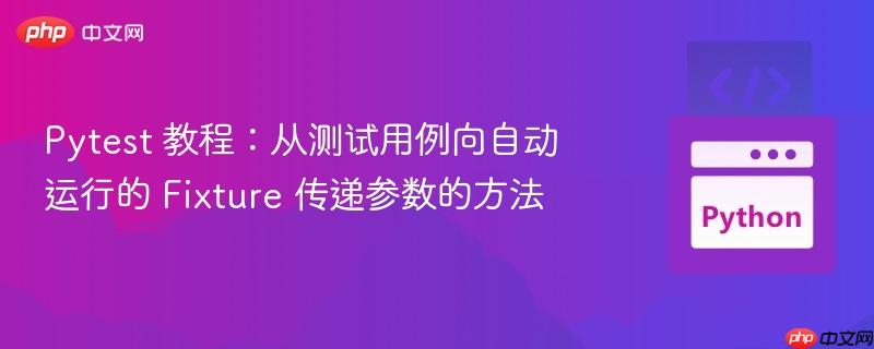 Pytest 教程:从测试用例向自动运行的 Fixture 传递参数的方法