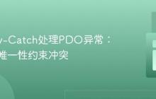 使用Try-Catch处理PDO异常:数据库唯一性约束冲突