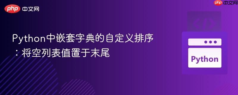 Python中嵌套字典的自定义排序:将空列表值置于末尾
