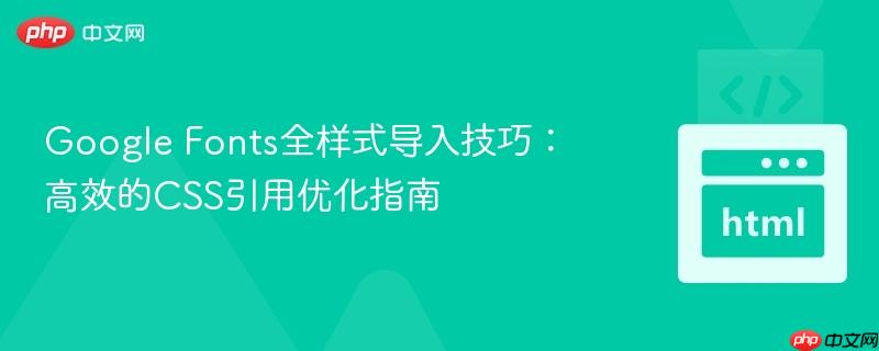 Google Fonts全样式导入技巧:高效的CSS引用优化指南