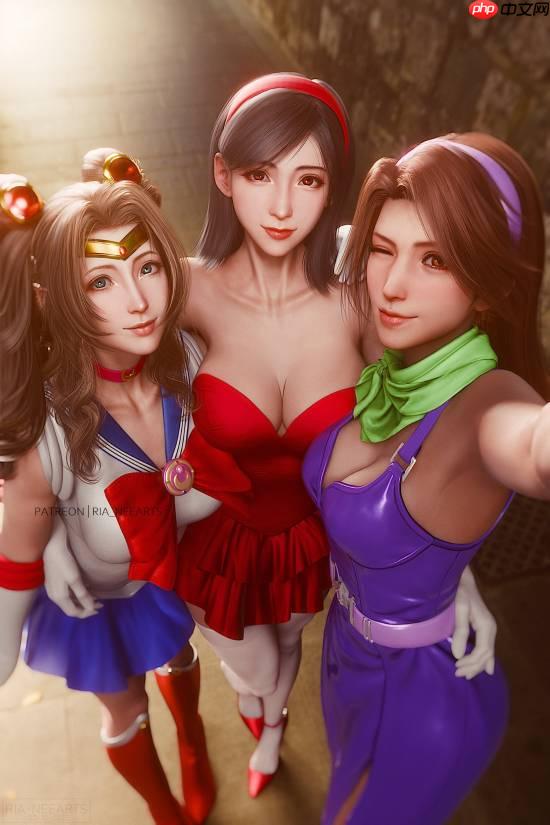 《最终幻想7》超美3D图！爱丽丝COS水兵月 不给糖就捣蛋