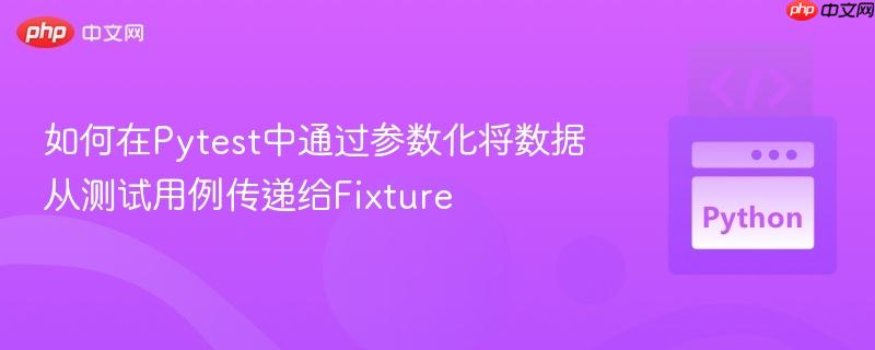 如何在Pytest中通过参数化将数据从测试用例传递给Fixture