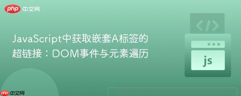 JavaScript中获取嵌套A标签的超链接：DOM事件与元素遍历