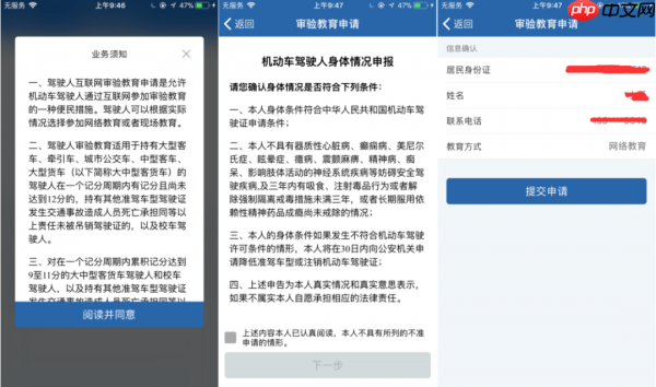 《交管12123》办理驾驶证审验业务方法