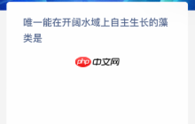 唯一能在开阔水域上自主生长的藻类是