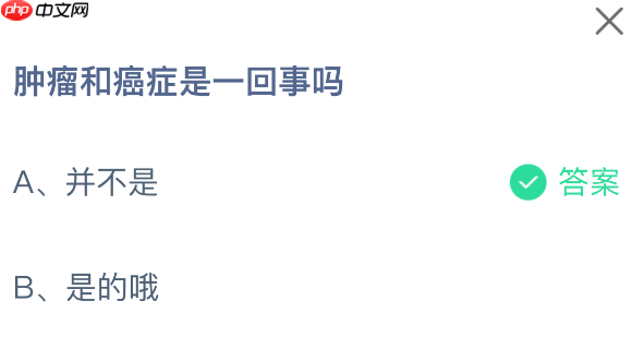 肿瘤和癌症是一回事吗