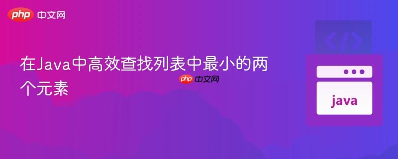 在Java中高效查找列表中最小的两个元素