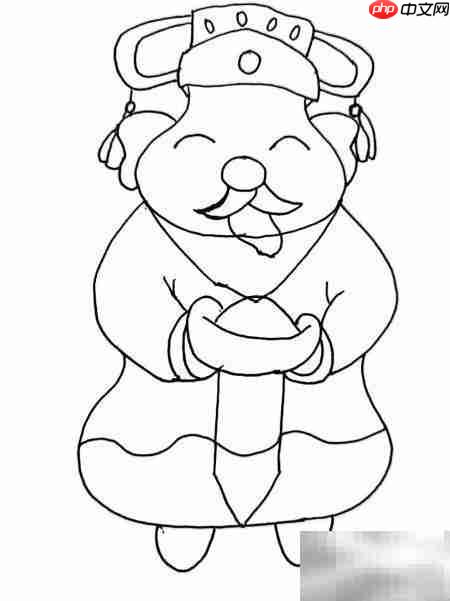 财神送福简笔画教程