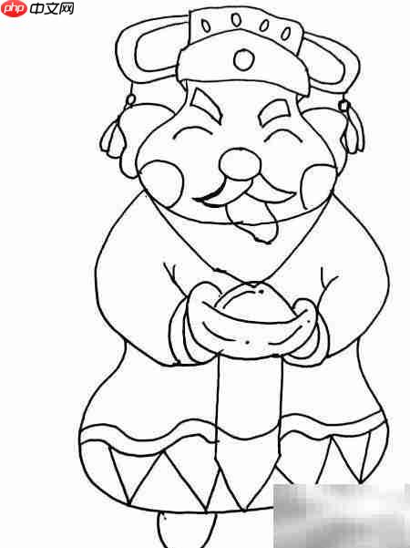 财神送福简笔画教程