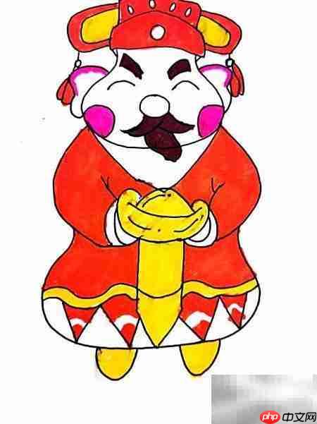 财神送福简笔画教程