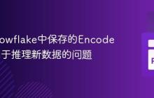 解决Snowflake中保存的Encoder无法用于推理新数据的问题