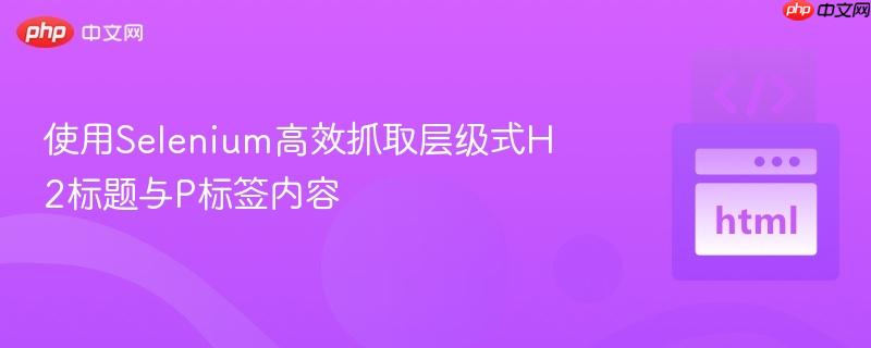 使用Selenium高效抓取层级式H2标题与P标签内容