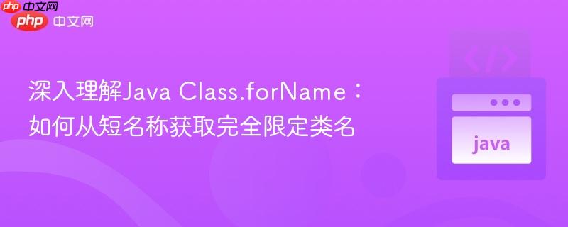 深入理解Java Class.forName：如何从短名称获取完全限定类名