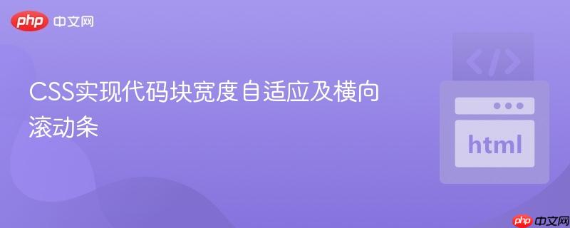 CSS实现代码块宽度自适应及横向滚动条