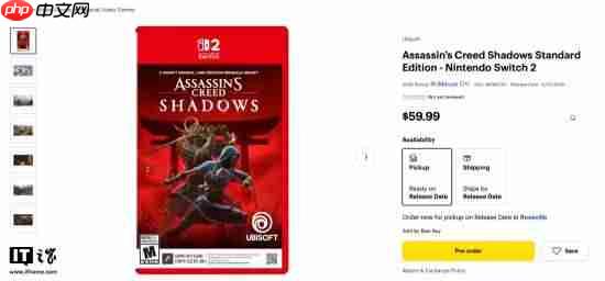 《刺客信条影》NS2版预购开启：支持全菜单触摸屏和跨平台存档