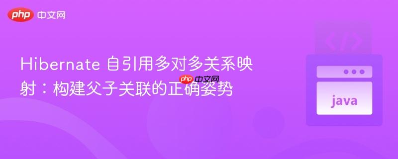 Hibernate 自引用多对多关系映射：构建父子关联的正确姿势
