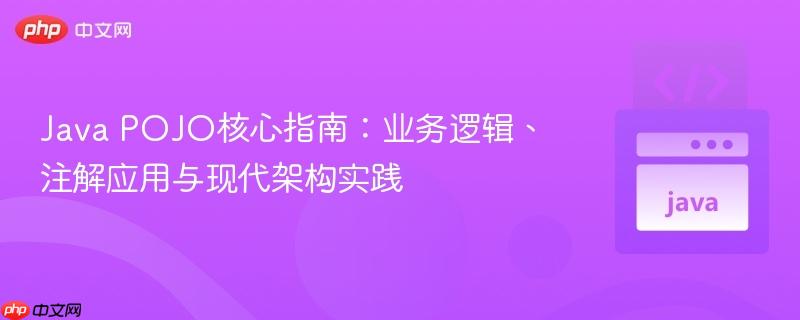 Java POJO核心指南：业务逻辑、注解应用与现代架构实践