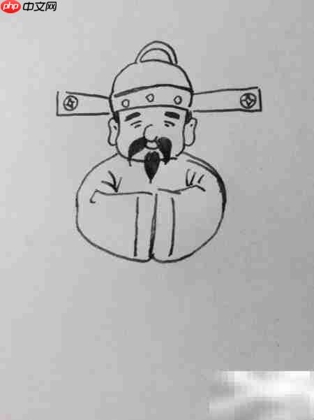 卡通财神简笔画教程