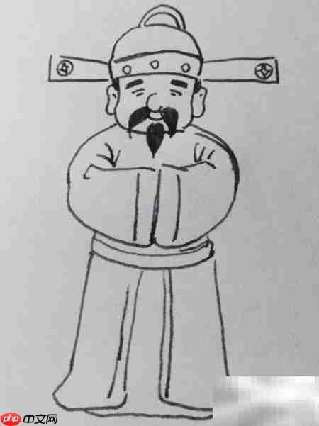 卡通财神简笔画教程