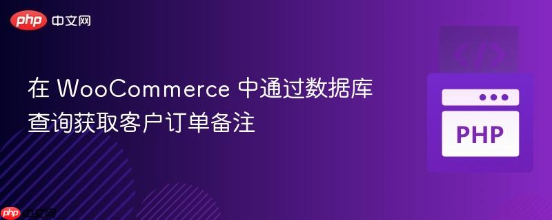在 WooCommerce 中通过数据库查询获取客户订单备注