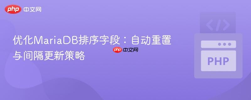 优化MariaDB排序字段：自动重置与间隔更新策略
