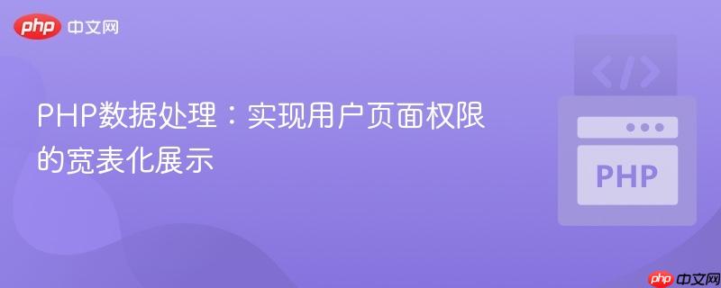 PHP数据处理：实现用户页面权限的宽表化展示
