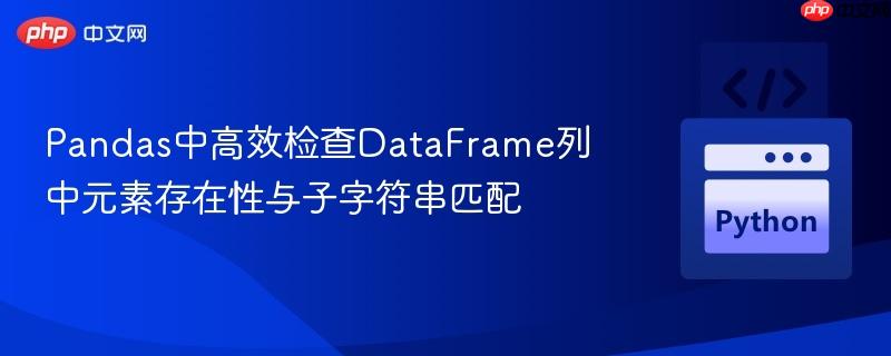pandas中高效检查dataframe列中元素存在性与子字符串匹配