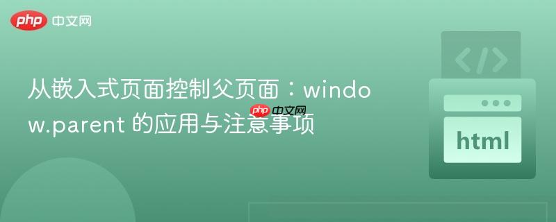 从嵌入式页面控制父页面:window.parent 的应用与注意事项