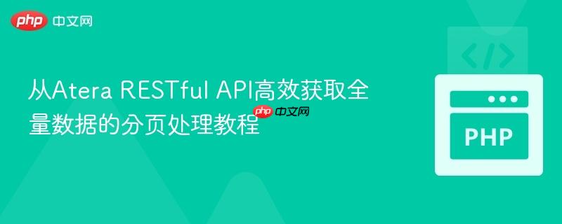 从Atera RESTful API高效获取全量数据的分页处理教程
