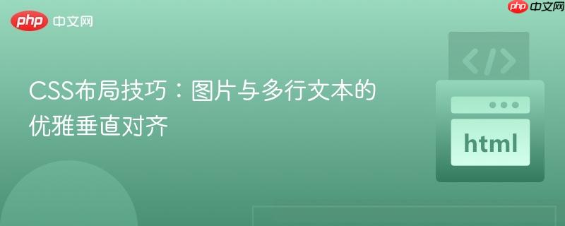 CSS布局技巧：图片与多行文本的优雅垂直对齐