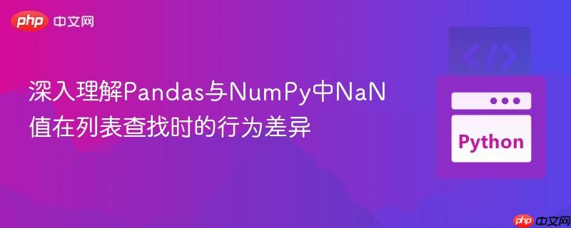 深入理解Pandas与NumPy中NaN值在列表查找时的行为差异