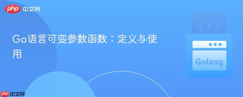 Go语言可变参数函数：定义与使用
