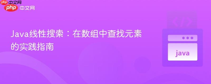 Java线性搜索：在数组中查找元素的实践指南