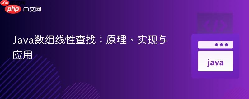 Java数组线性查找:原理、实现与应用 Java数组线性查找:原理、实现与应用