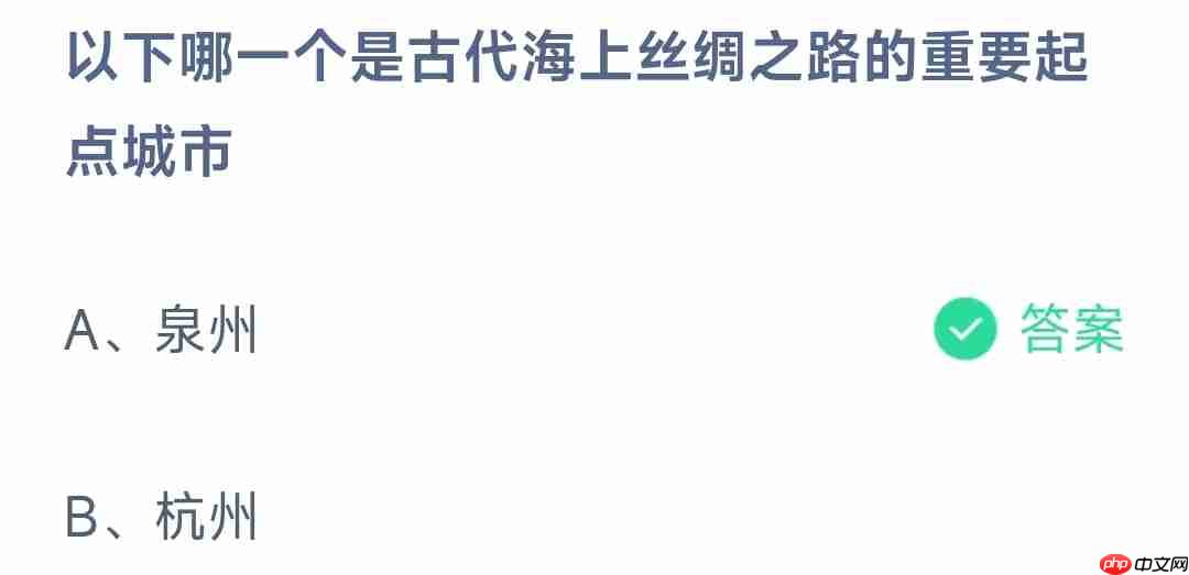 以下哪一个是古代海上丝绸之路的重要起点城市